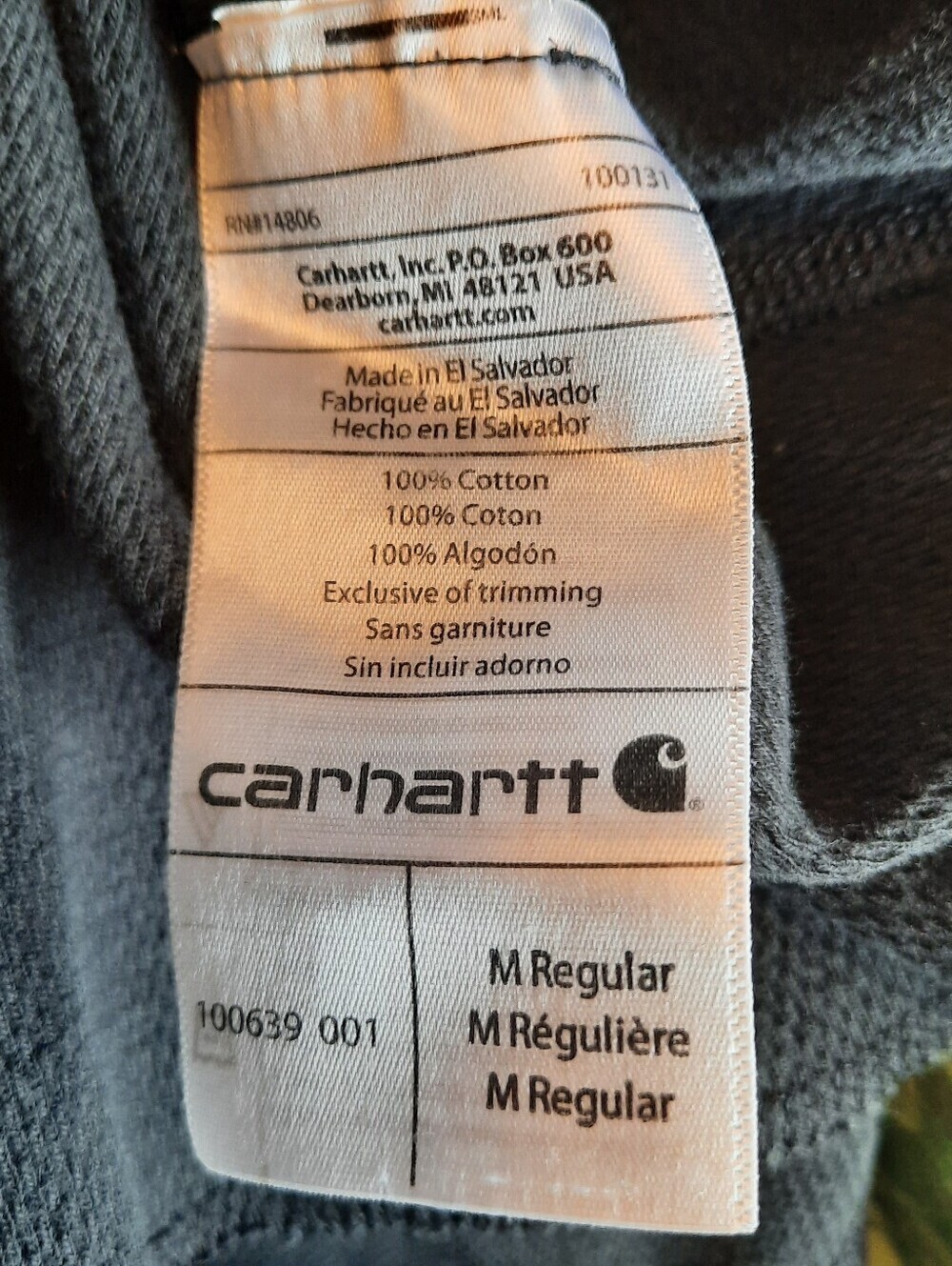 Carhartt Force Heavyweight Cotton Thermal Crewneck Top Black 100639 Size Medium - Picture 8 of 13